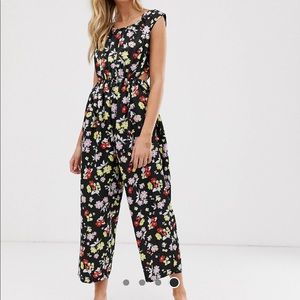 ASOS NWT cutout floral satin jumpsuit size 14